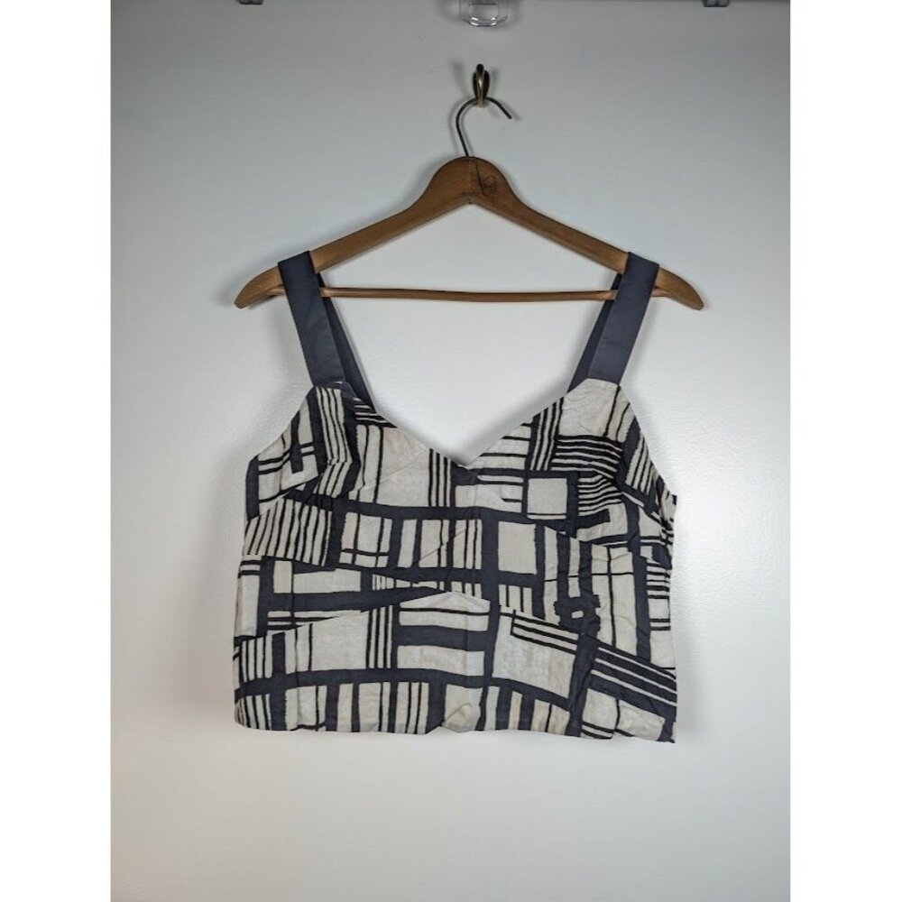 DKNY Tank Top Women's Size Large Tribal City‎ 90s Indie Streetwear Boho Smocking